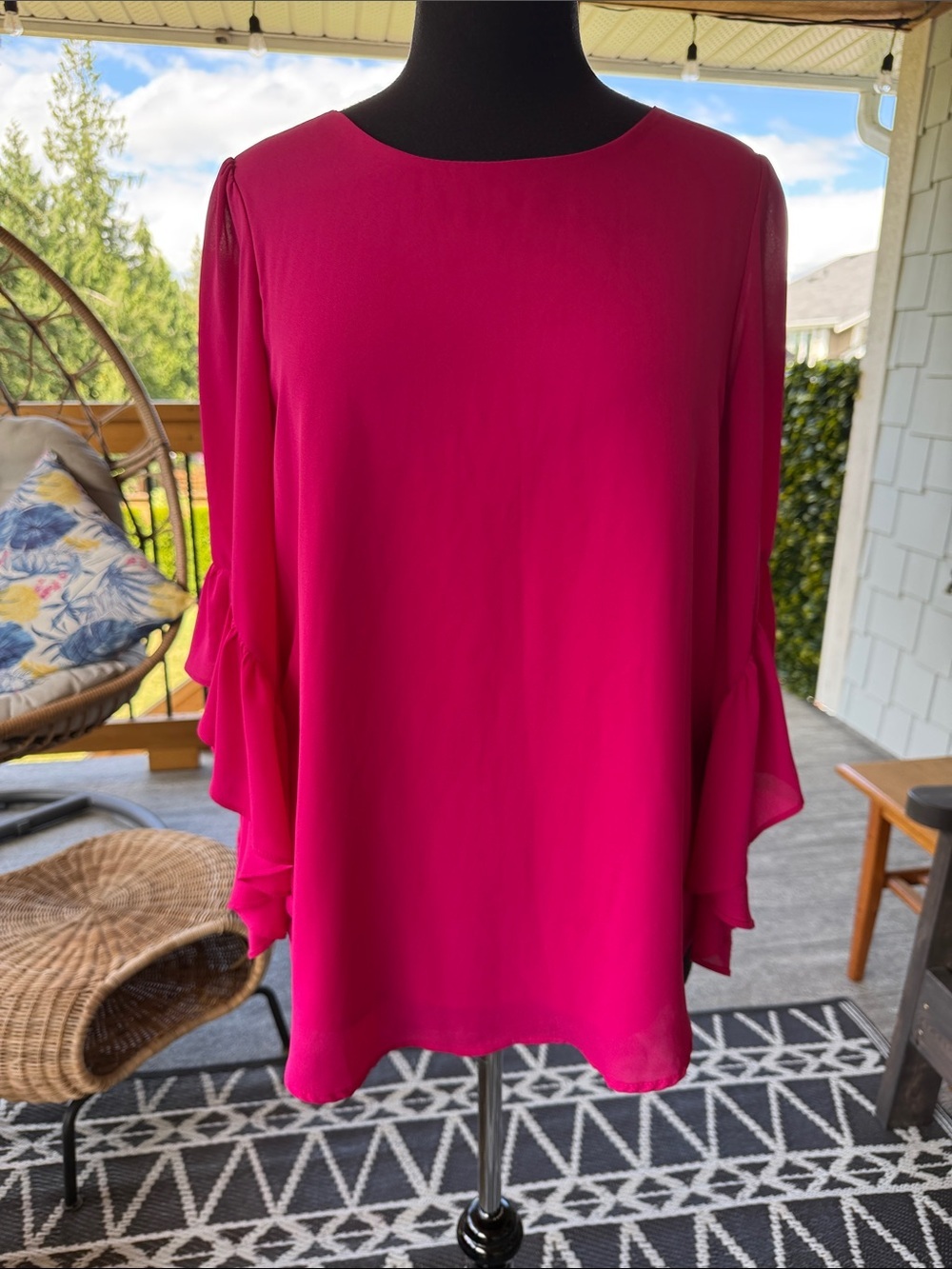Joseph Ribkoff | Fuschia Bell/ Ruffle Sleeve Blouse